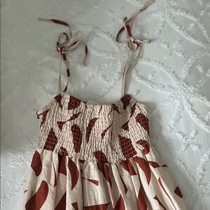 Red and Cream Patterned Dress